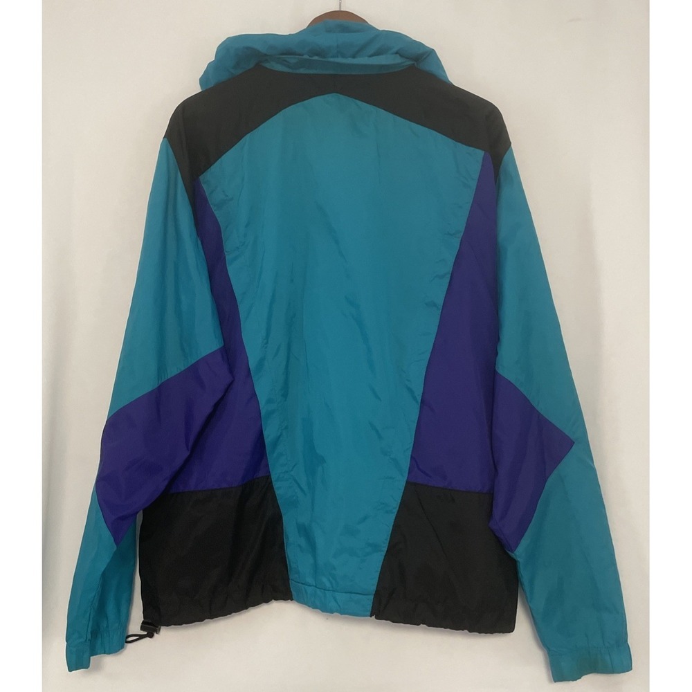 VINTAGE 1980'S NIKE COLOR BLOCK HOODED WINDBREAKER JACKET MEN'S SIZE XL - Picture 7 of 14